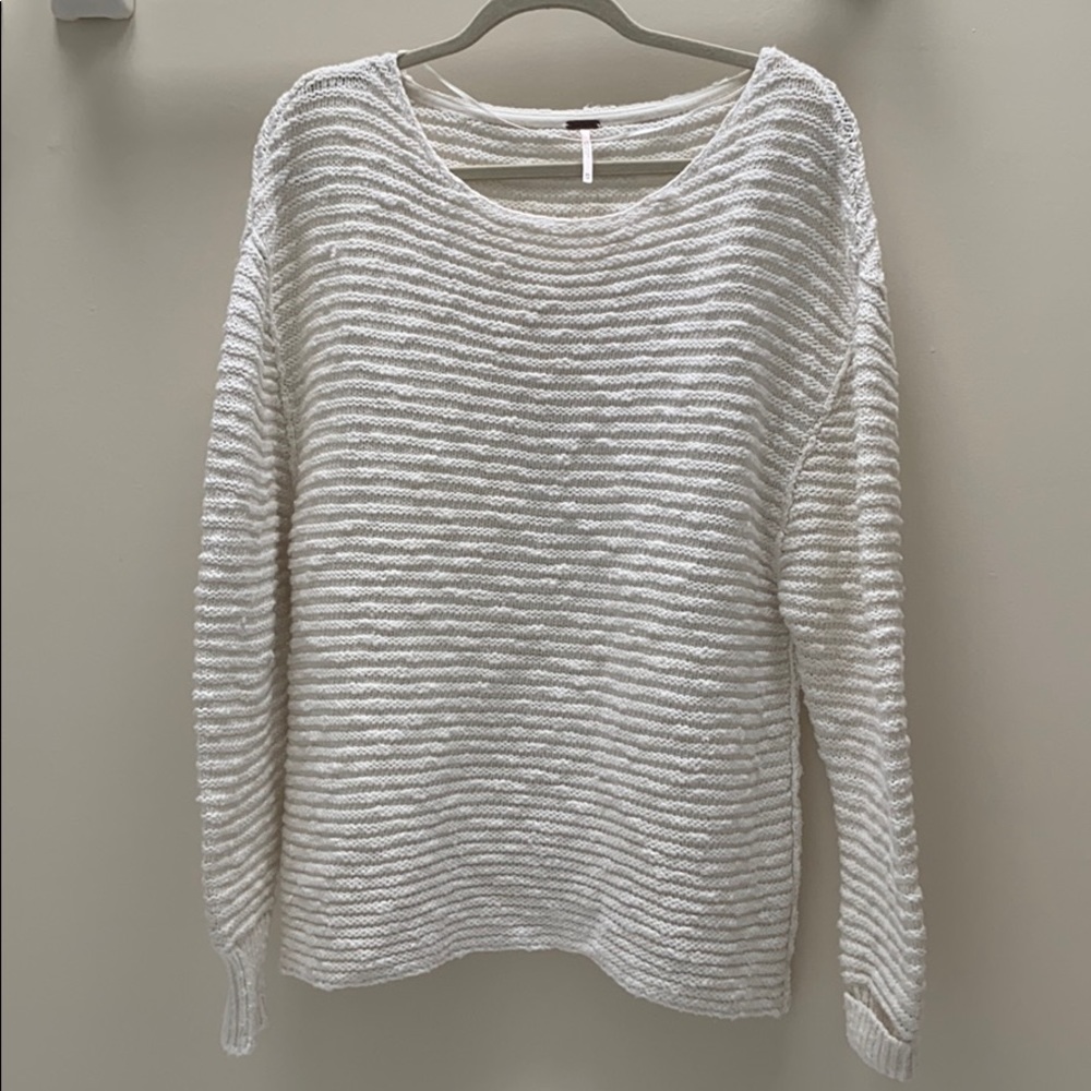 free people menace solid tunic sweater in ivory